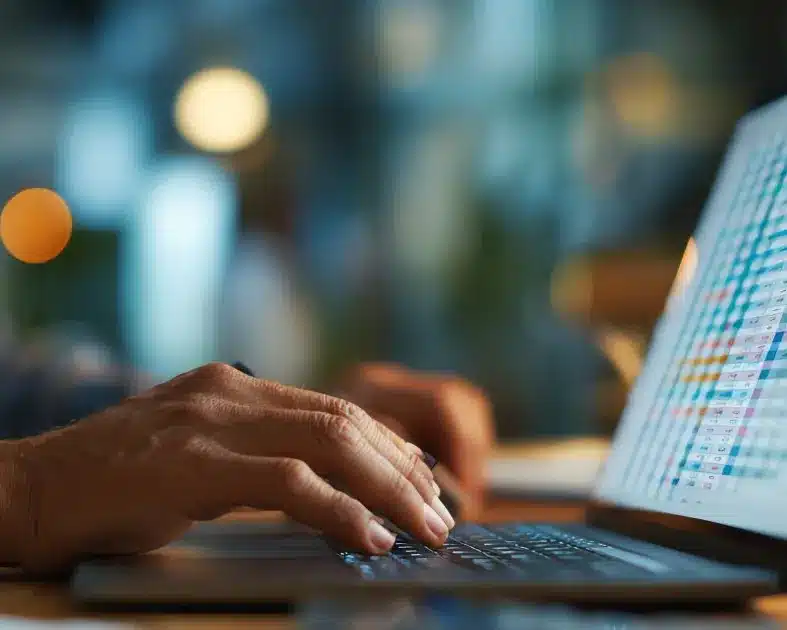 Laptop showing a data dashboard