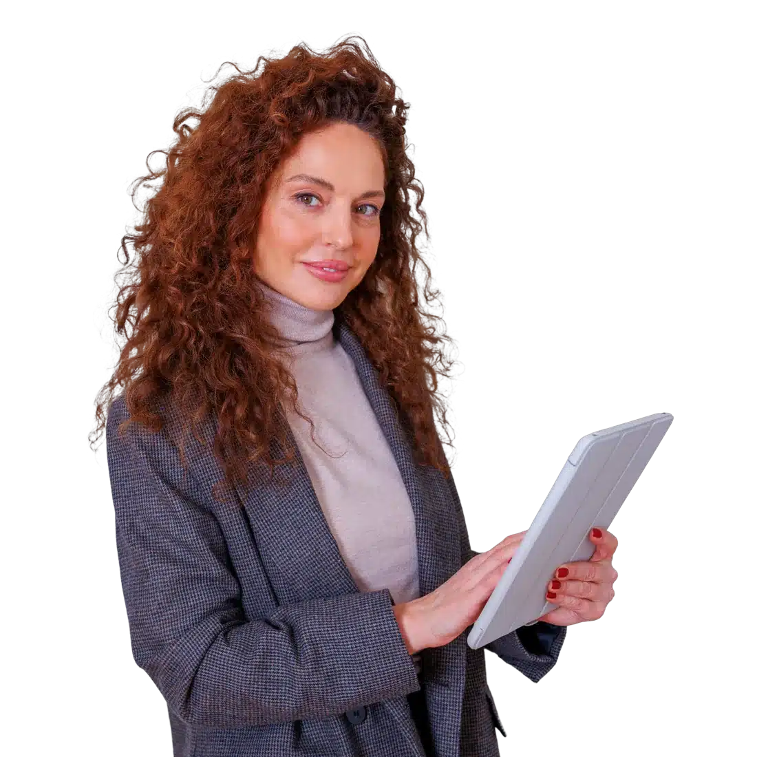 Professional woman holding tablet